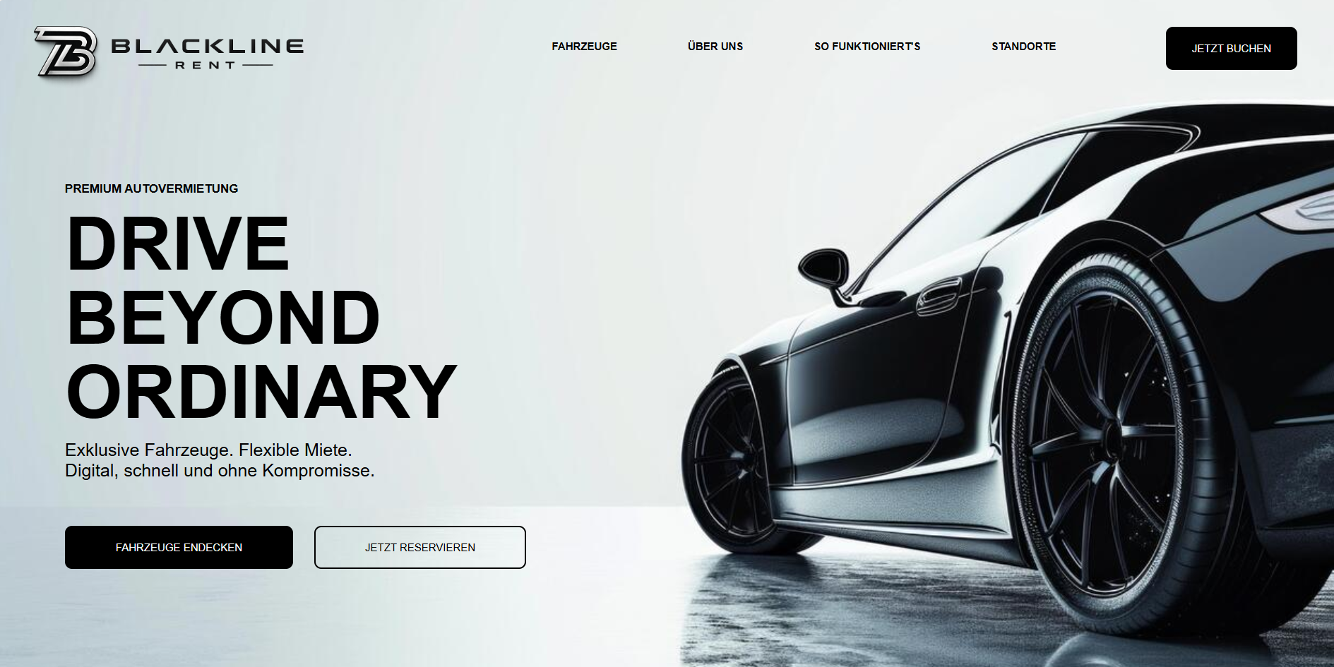 Landingpage für eine Autovermietung